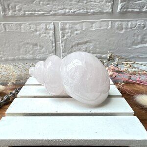Rose Quartz Seashell Carving